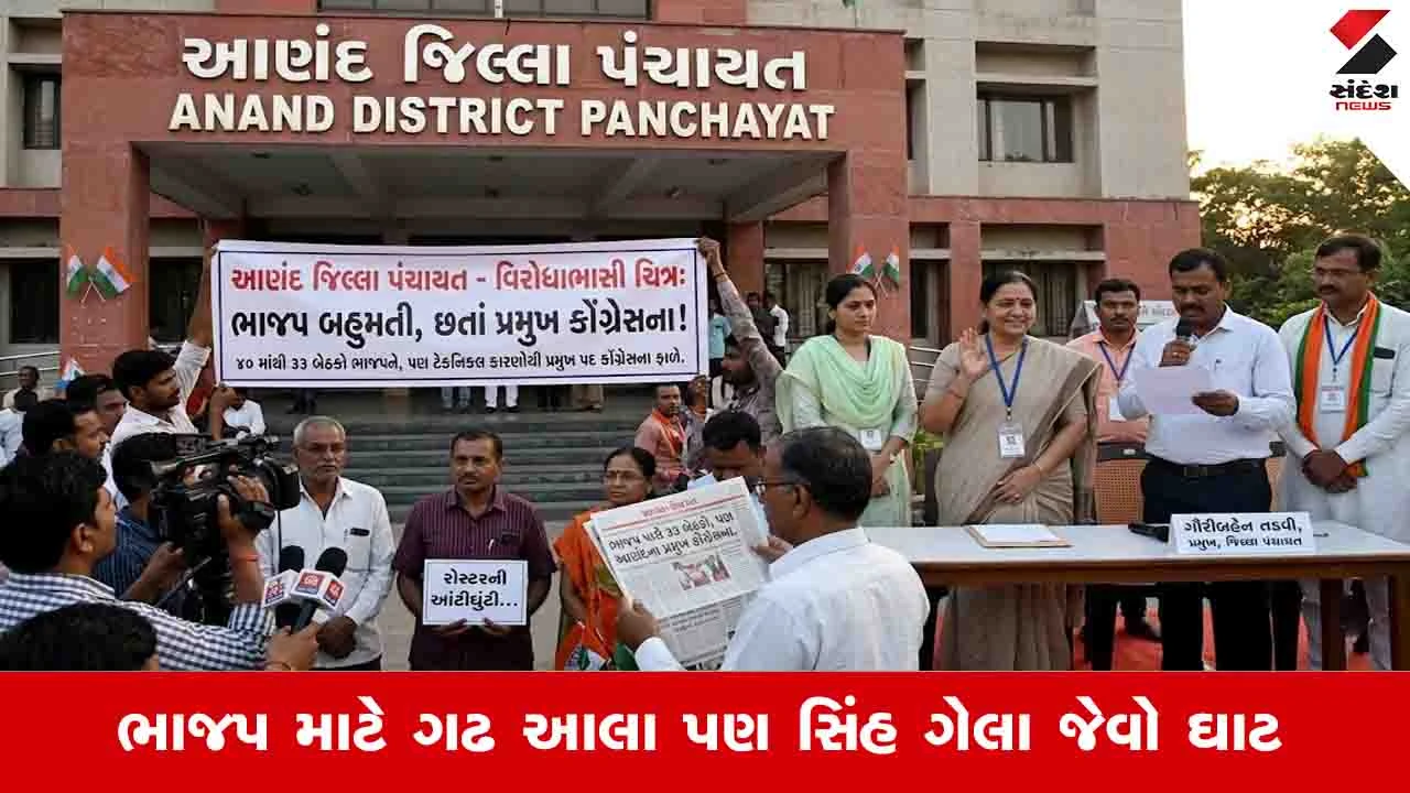આણંદ અને મોરબી જિલ્લા પંચાયતમાં BJPની બહુમતી, છતાં કોંગ્રેસના પ્રમુખ સત્તા પર.
