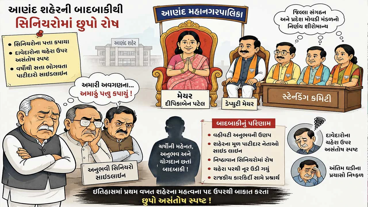 આણંદ મહાનગરપાલિકામાં મેયર પદમાંથી સિનિયરોની બાદબાકી