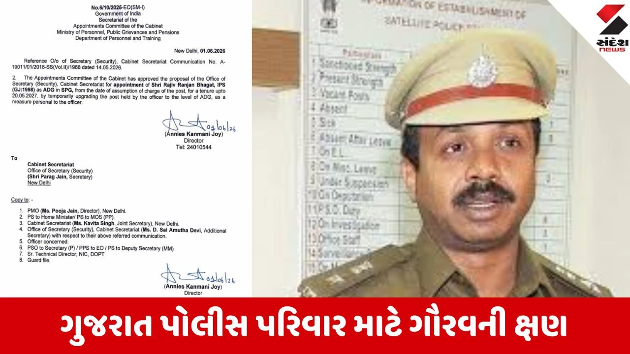 ગુજરાત કેડરના IPS રાજીવ રંજન ભગત હવે SPG માં ADG!