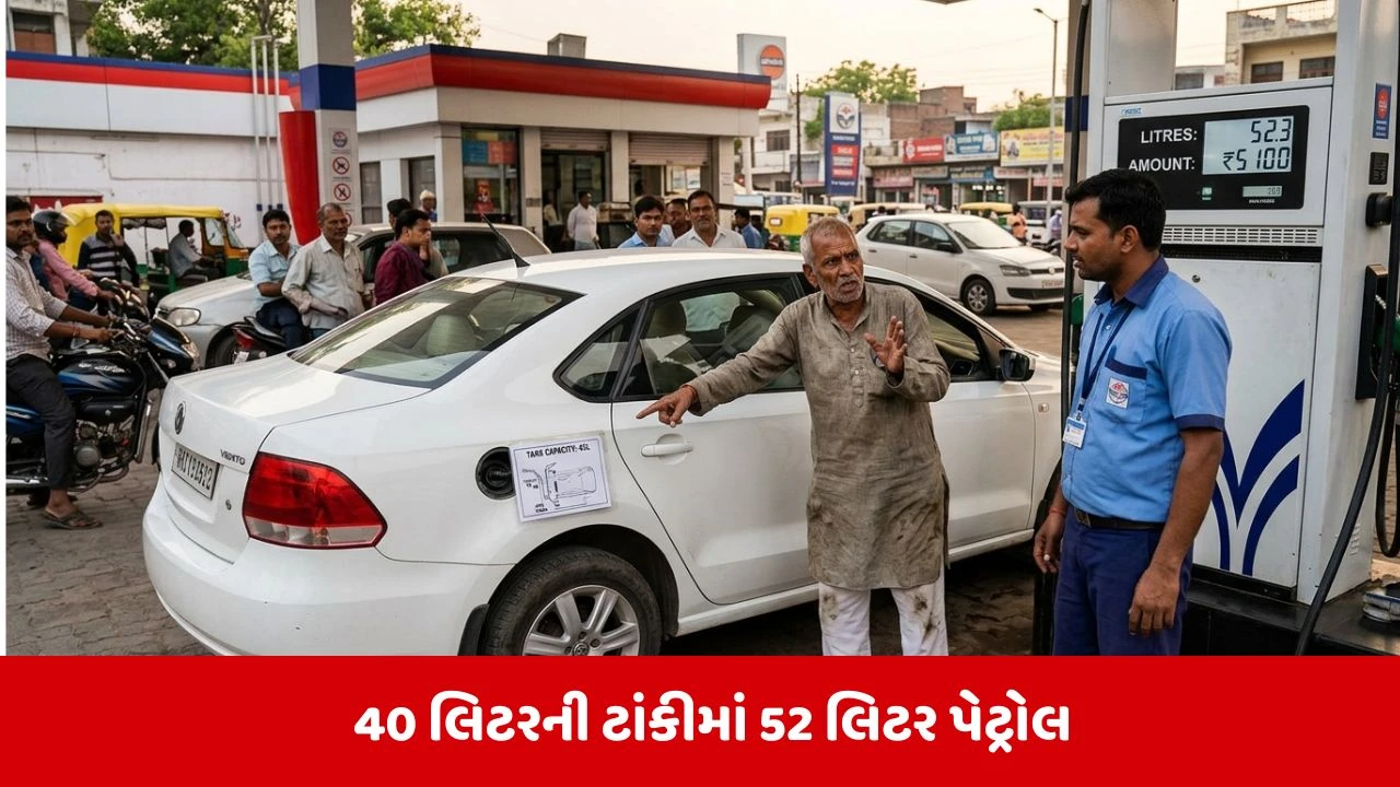કાનપુરમાં અજબ ઘટના: 45 લિટરની ટાંકીમાં ભરાયા 52 લિટર પેટ્રોલ