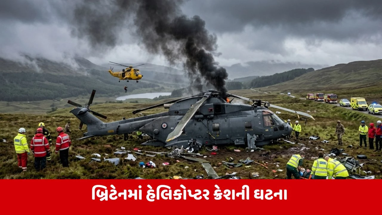 બ્રિટનમાં રોયલ નેવીનું સૈન્ય હેલિકોપ્ટર ક્રેશ, ત્રણ ક્રૂ સભ્યોના દુઃખદ મોત