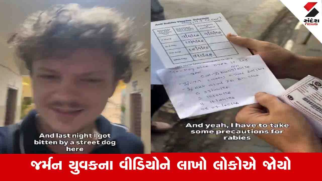 Gujarat News: સુરતમાં જર્મન પ્રવાસીને કૂતરાએ બચકું ભર્યું, જુઓ સારવાર બાદ વાયરલ થયેલો Video