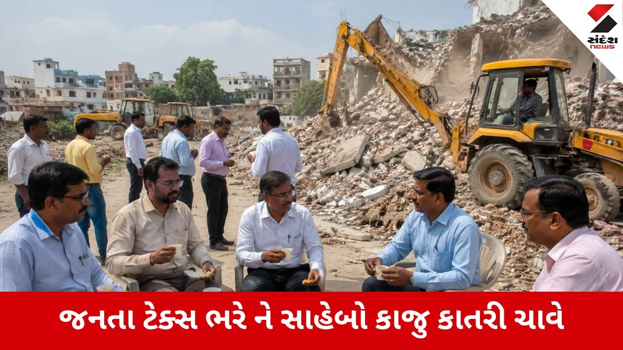 Rajkot : બાબુઓની શાહી જ્યાફત, દબાણ તોડવા ગયા ને 27 લાખના ગાંઠિયા, સમોસા અને કાજુ કાતરી ઝાપટી ગયા..!