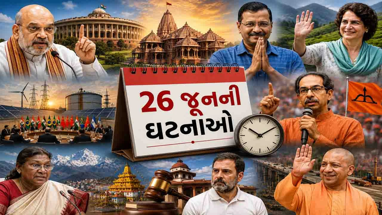 વાંચો 26 જૂનના રોજ બનનારી મહત્વની ઘટનાઓ વિશે