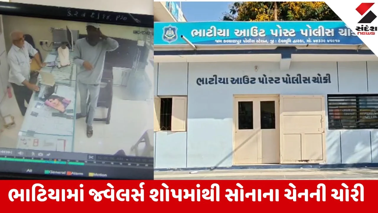 Dwarka: ભાટિયામાં સોનીની દુકાને ગ્રાહક બની આવેલો યુવક 4.31 લાખના સોનાના 2 ચેન લઈ રફુચક્કર