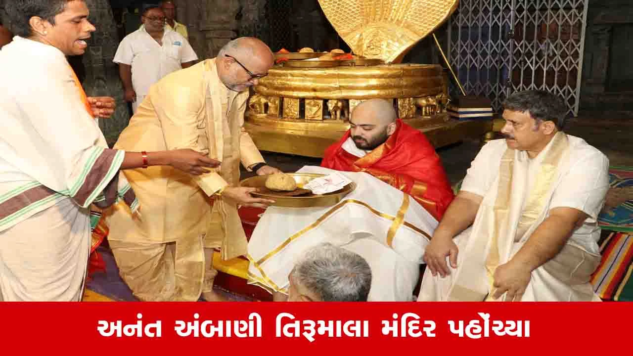 Ahmedabad News: અનંત અંબાણીએ તિરુમાલા મંદિરમાં દર્શન કર્યા, ભગવાન સમક્ષ કેશદાન કર્યું
