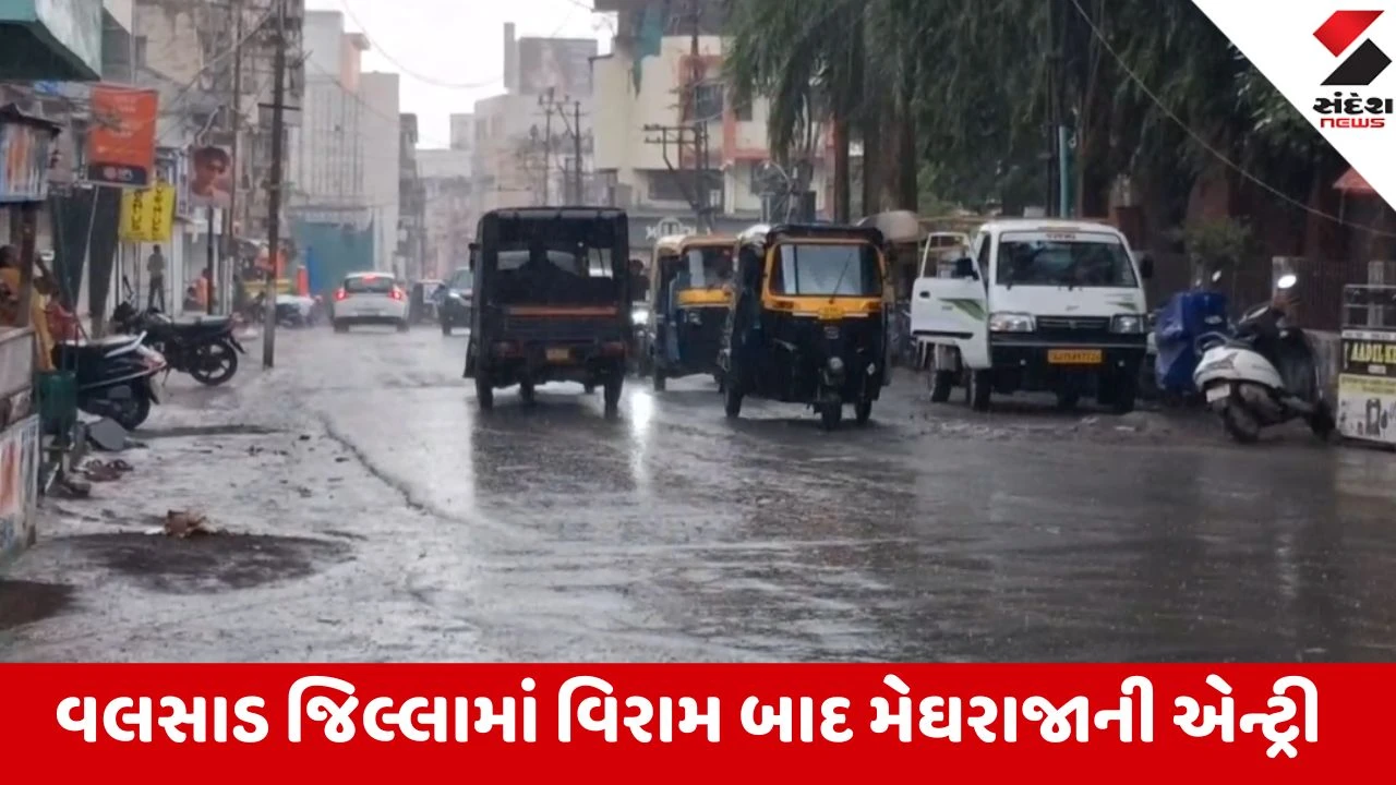 Valsad: વિરામ બાદ મેઘરાજાની ઇનિંગ શરૂ થતાં જ ખેડૂતોમાં ખુશીની લહેર, નીચાણવાળા વિસ્તારોમાં વહી નીકળ્યા પાણી