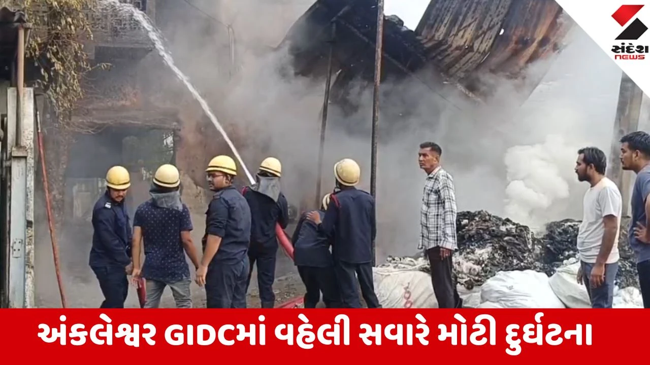 Bharuch: શારદા સિન્થેટિક કંપનીમાં વહેલી સવારે અચાનક લાગી આગ, આકાશમાં દૂર-દૂર સુધી ધુમાડો દેખાયો