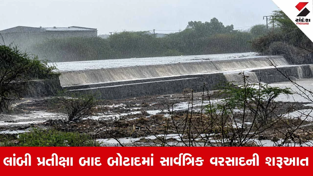 Botad જિલ્લામાં ધીમી ધારે મેઘમહેર: વહેલી સવારથી વરસાદ શરૂ થતાં ધરતીપુત્રોમાં હર્ષોલ્લાસ