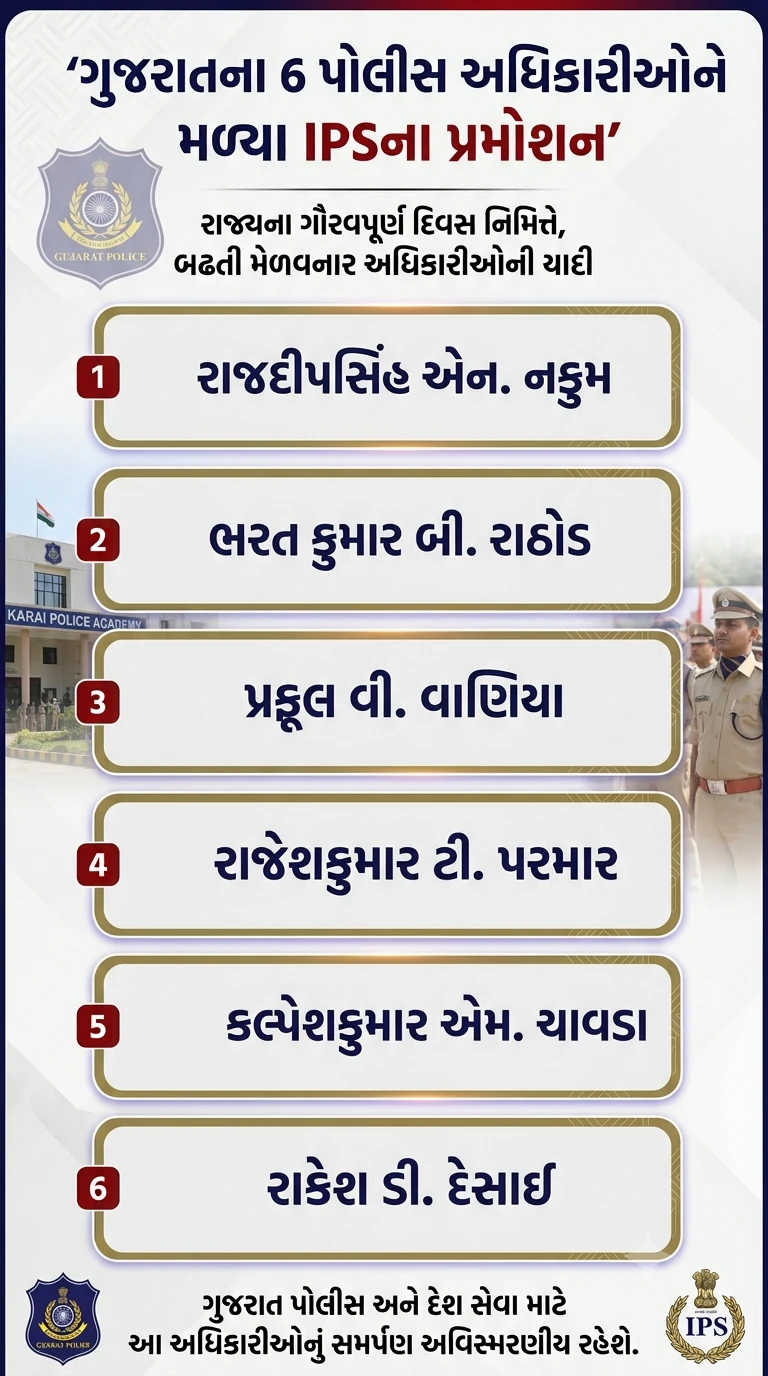 Gujarat Police: 6 Gujarat Police Officers Promoted to IPS Cadre: MHA Issues Official Notification