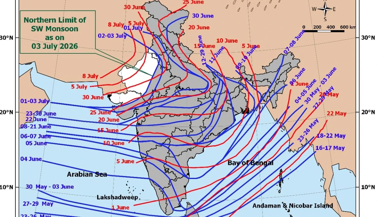 Monsoon Covers Most of Gujarat: Reaches Jamnagar & Dwarka, IMD Predicts Heavy Rain