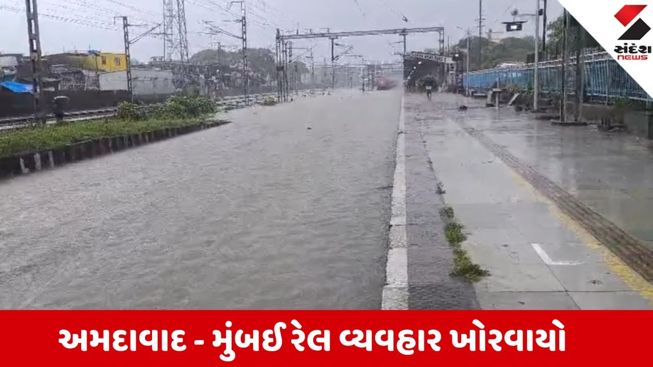 Valsad: મુંબઈ-અમદાવાદ રેલવે રૂટ ઠપ! પાલઘર-સફાલા સ્ટેશનના ટ્રેક પાણીમાં ગરકાવ