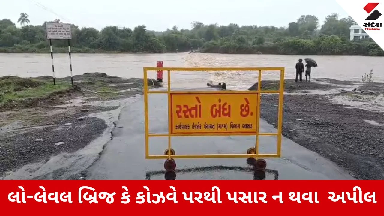 Monsoon 2026 : વલસાડમાં ઉપરવાસના ભારે વરસાદથી નદીઓ ગાંડીતૂર, જિલ્લાના 117 રસ્તાઓ બંધ, NDRF એલર્ટ પર