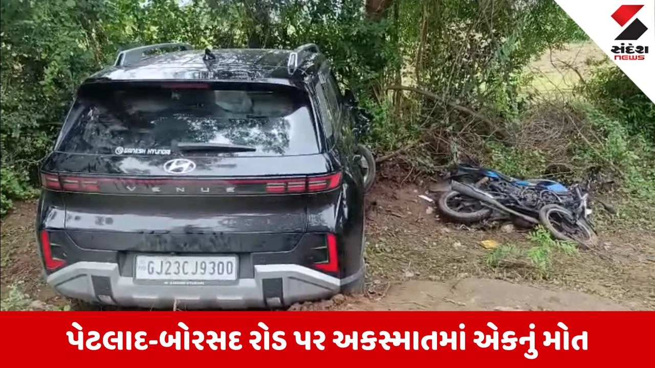 Anand News: પેટલાદ-બોરસદ રોડ પર કાર અને બાઇક વચ્ચે ટક્કર, માર્ગ અકસ્માતમાં યુવકનું મોત