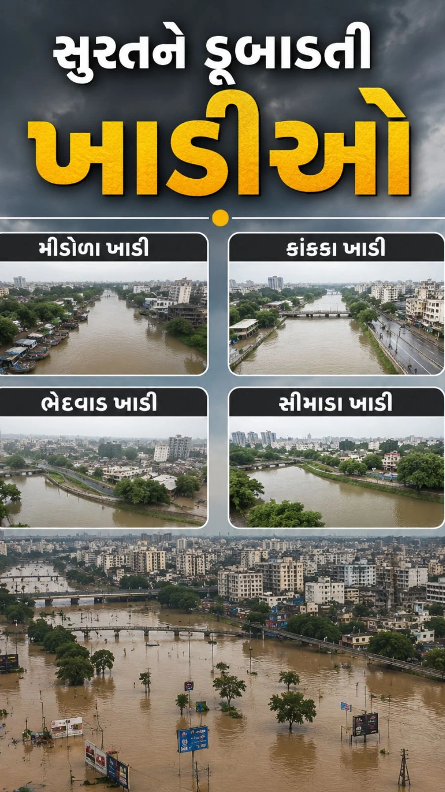 Surat Khadi Flood: 2 More Bodies Found in Bhestan, Death Toll Rises to 43
