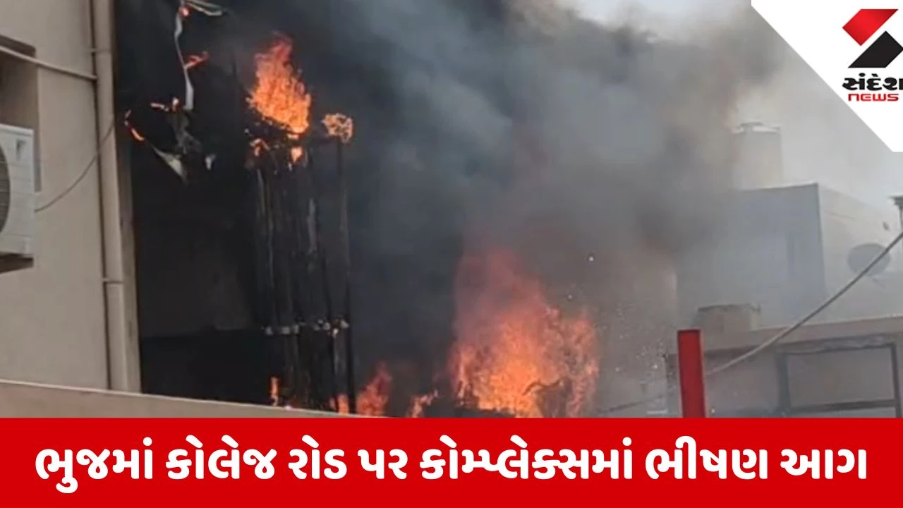 Bhuj:  કોલેજ રોડ પર ONYX બિલ્ડિંગના ગેટ પાસે શોર્ટ સર્કિટથી આગ, ફાયર ફાયટરોએ મેળવ્યો કાબૂ