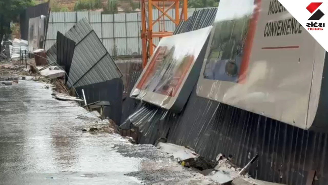Ahmedabad Rain Update: Heavy Waterlogging Bopal Lake Wall Collapse Jodhpur Construction Site Accident