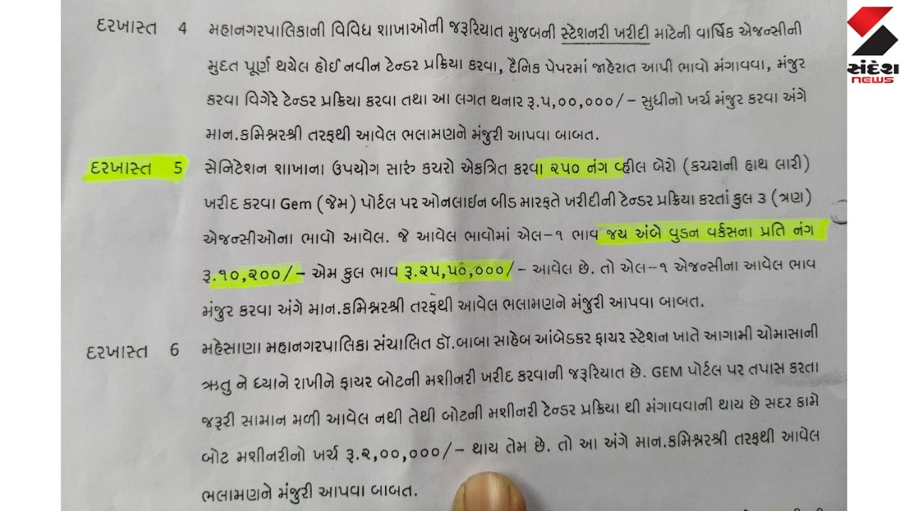 Mehsana News: Corruption Allegations in Dustbin Cart Purchase During Administrator Rule