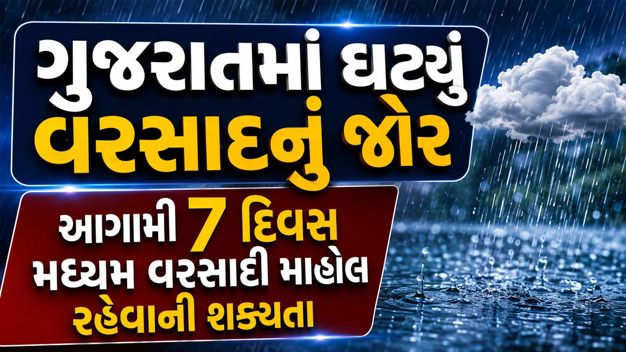 Gujarat Weather :  રાજ્યમાં સિઝનનો કુલ 53 ટકા વરસાદ નોંધાયો, સૌરાષ્ટ્ર-કચ્છમાં 7 ટકા ઓછો પડ્યો