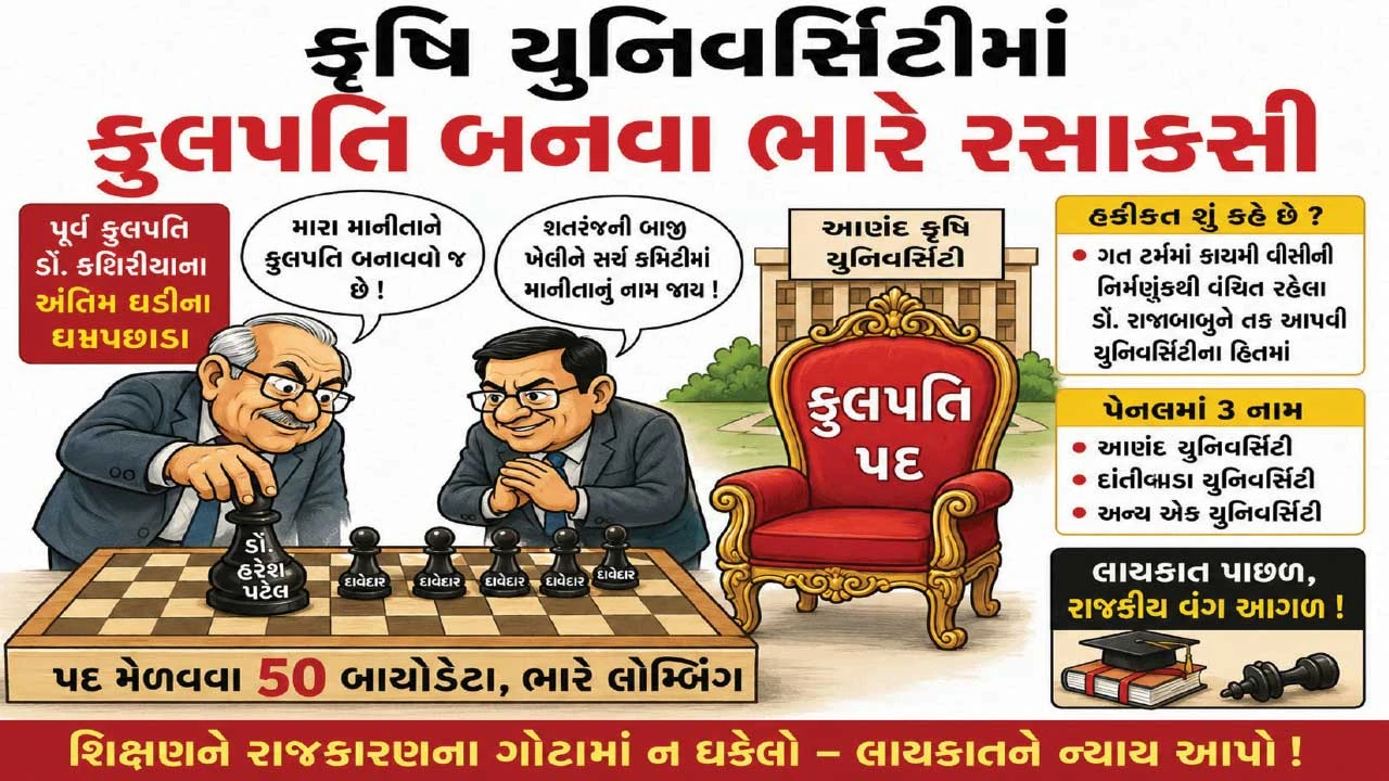 પૂર્વ કુલપતિના ધમપછાડા, માનીતા ડૉ.હરેશ પટેલને VC બનાવવા પ્રયાસ