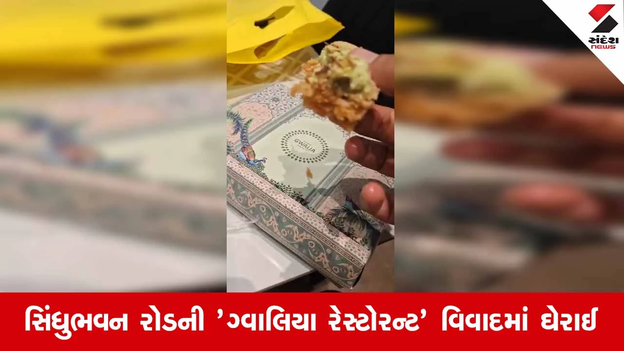 Ahmedabadના સિંધુભવન રોડ પર આવેલી ‘ગ્વાલિયા રેસ્ટોરન્ટ’ના ઘેવરમાંથી નીકળ્યો વાળ, ગ્રાહકે વીડિયો કર્યો વાયરલ!