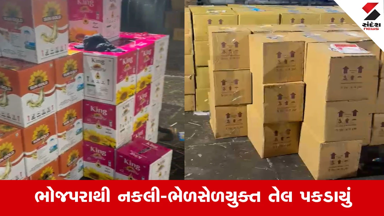 Rajkotમાં ભેળસેળિયા તત્વો સામે SOGની મોટી કાર્યવાહી, ખાદ્યતેલનો જથ્થો ઝડપાયો
