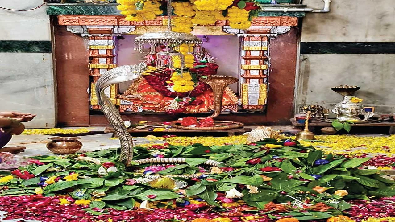 શ્રાવણ માસના પ્રથમ સોમવારે બાયડના ઉંટરડાના ઉત્કંઠેશ્વર મહાદેવ મંદિર ફૂલોથી શણગારાયું