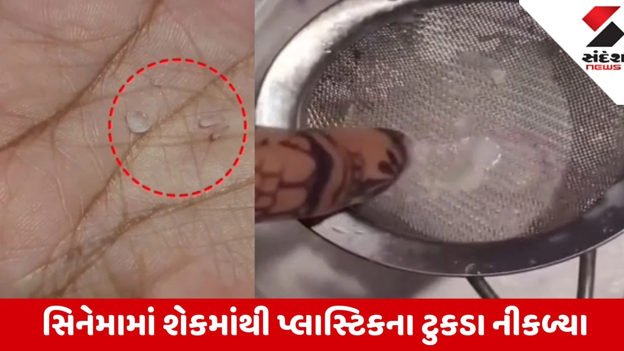 Mehsana: મુક્તા સિનેમામાં શેકમાંથી પ્લાસ્ટિકના ટુકડા નીકળ્યા, ગર્ભવતી મહિલાના આરોગ્ય સામે ખતરો ઊભો થતાં ભારે વિવાદ સર્જાયો