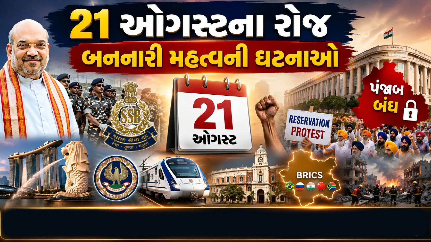 21 August Top News: 21 ઓગસ્ટના રોજ બનનારી મહત્વની ઘટનાઓ