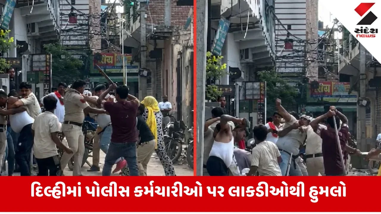 Viral Video: દિલ્હીમાં નથી કોઈને પોલીસનો ડર... પોલીસની આંખમાં મરચું નાખ્યું, ઇંટો અને લાકડીથી તૂટી પડ્યા લોકો