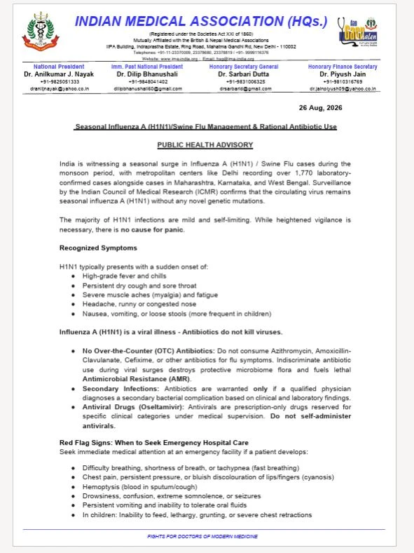 Ahmedabad News: Swine Flu Surge, IMA Issues Crucial Health Advisory
