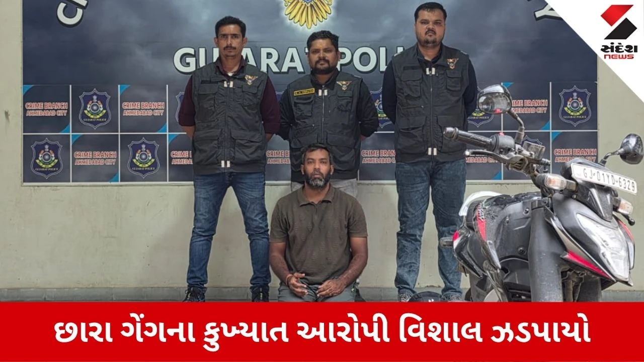 Ahmedabad ક્રાઈમ બ્રાન્ચે છારા ગેંગના કુખ્યાત આરોપી વિશાલ ઉર્ફે ભાઉની કરી અટકાયત