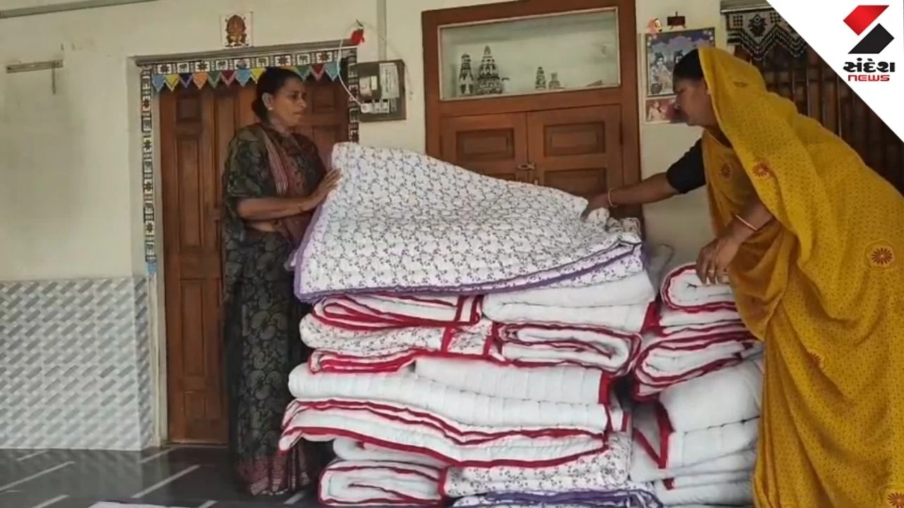 Amreli News: Hansaben's Handmade Quilts Reach 7 Foreign Countries From Tajpar