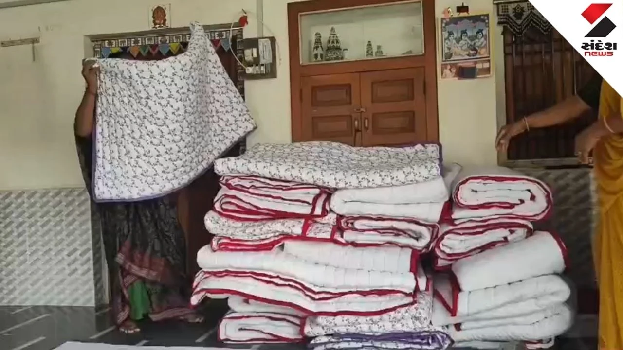 Amreli News: Hansaben's Handmade Quilts Reach 7 Foreign Countries From Tajpar
