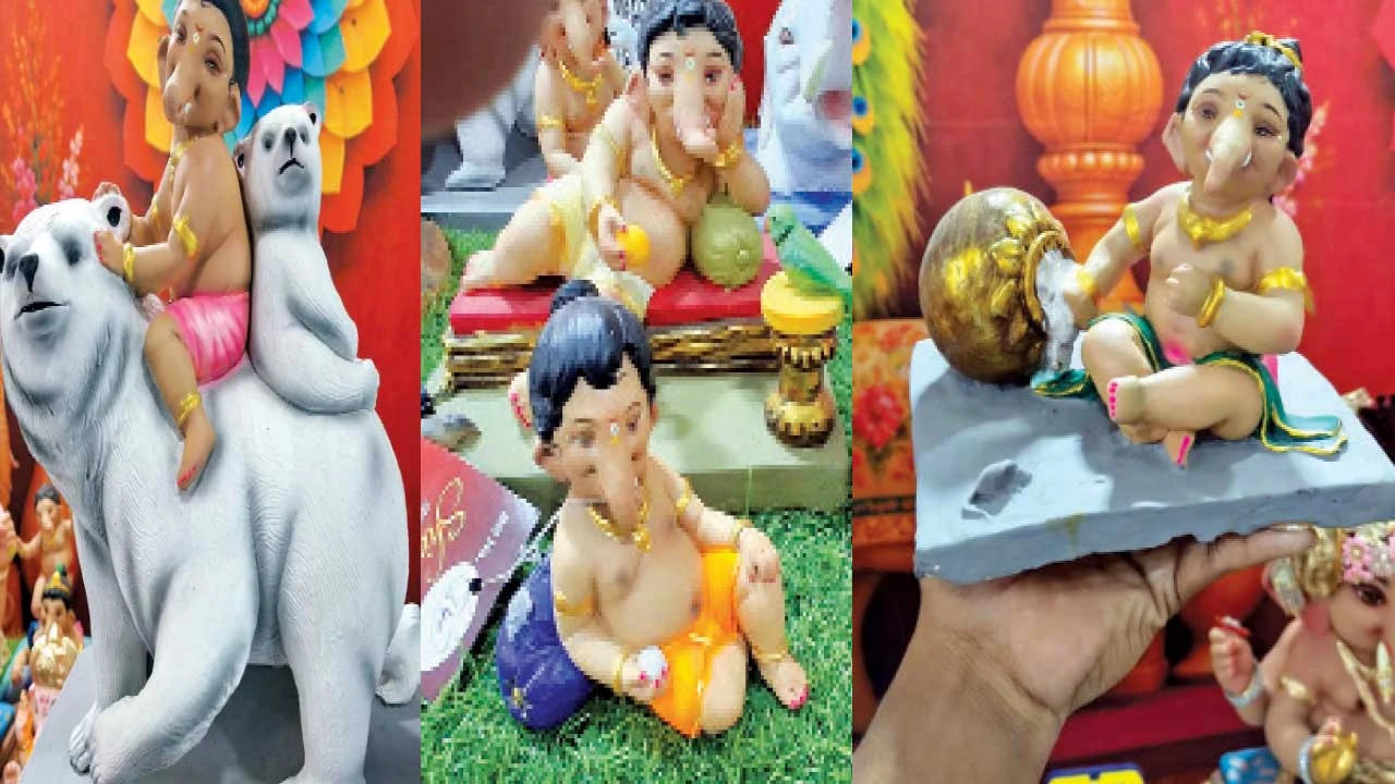 Vadodara: આ વર્ષે 4 ઇંચથી 20 ફૂટ ઊંચી શ્રીજીની મૂર્તિઓની બોલબાલા