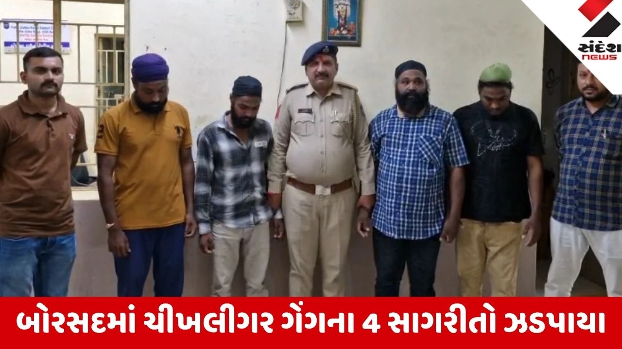 Borsad: કુખ્યાત ચીખલીગર ગેંગના 4 સાગરીતોને પોલીસે ઝડપી પાડ્યા, મહાવીરનગરની 3 ઘરફોડ ચોરીનો ભેદ ઉકેલાયો