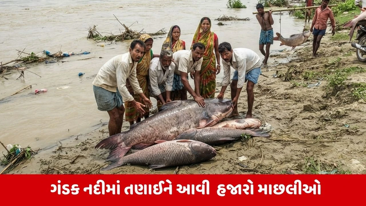 Bihar: નેપાળના પૂરથી હજારો વિશાળ માછલીઓ તણાઇને બિહાર આવી, લોકો જોઇને આશ્ચર્ય પામ્યા