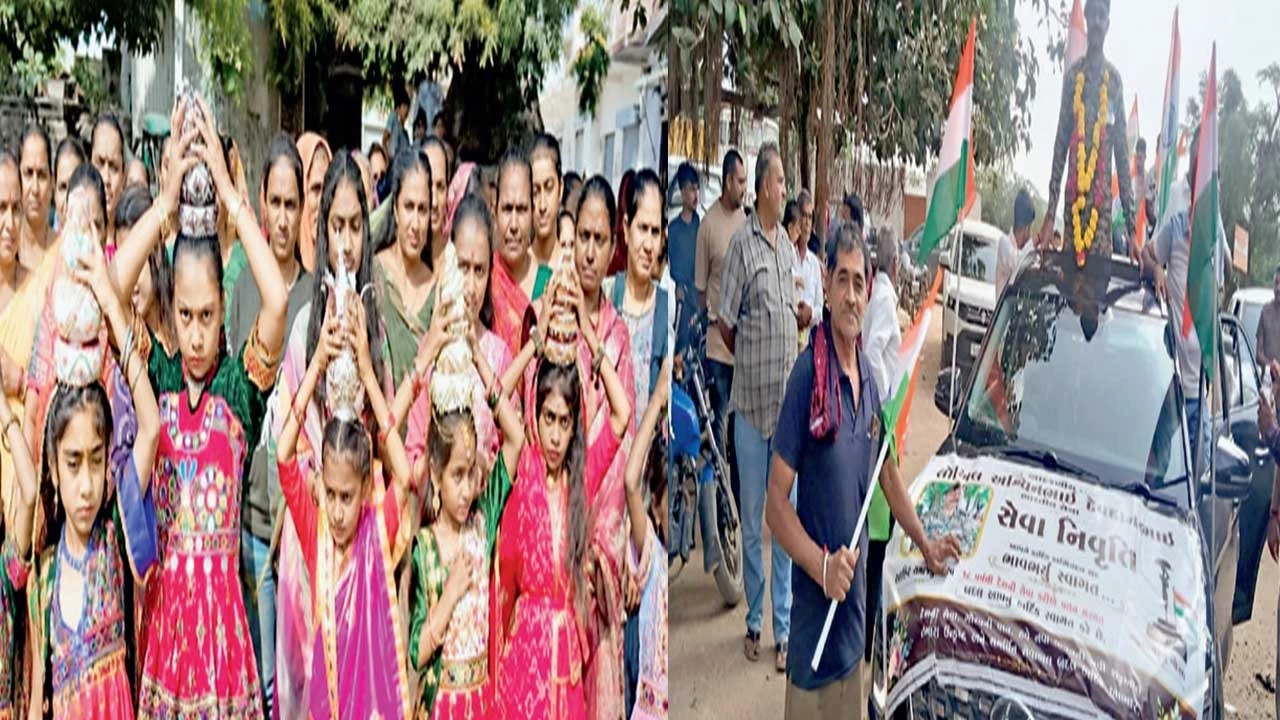 Halvad: 18 વર્ષની ગૌરવભરી દેશસેવા પૂર્ણ કરી મયુરનગર પરત ફરેલા જવાનનું ગ્રામ્યજનો દ્વારા ભવ્ય સ્વાગત