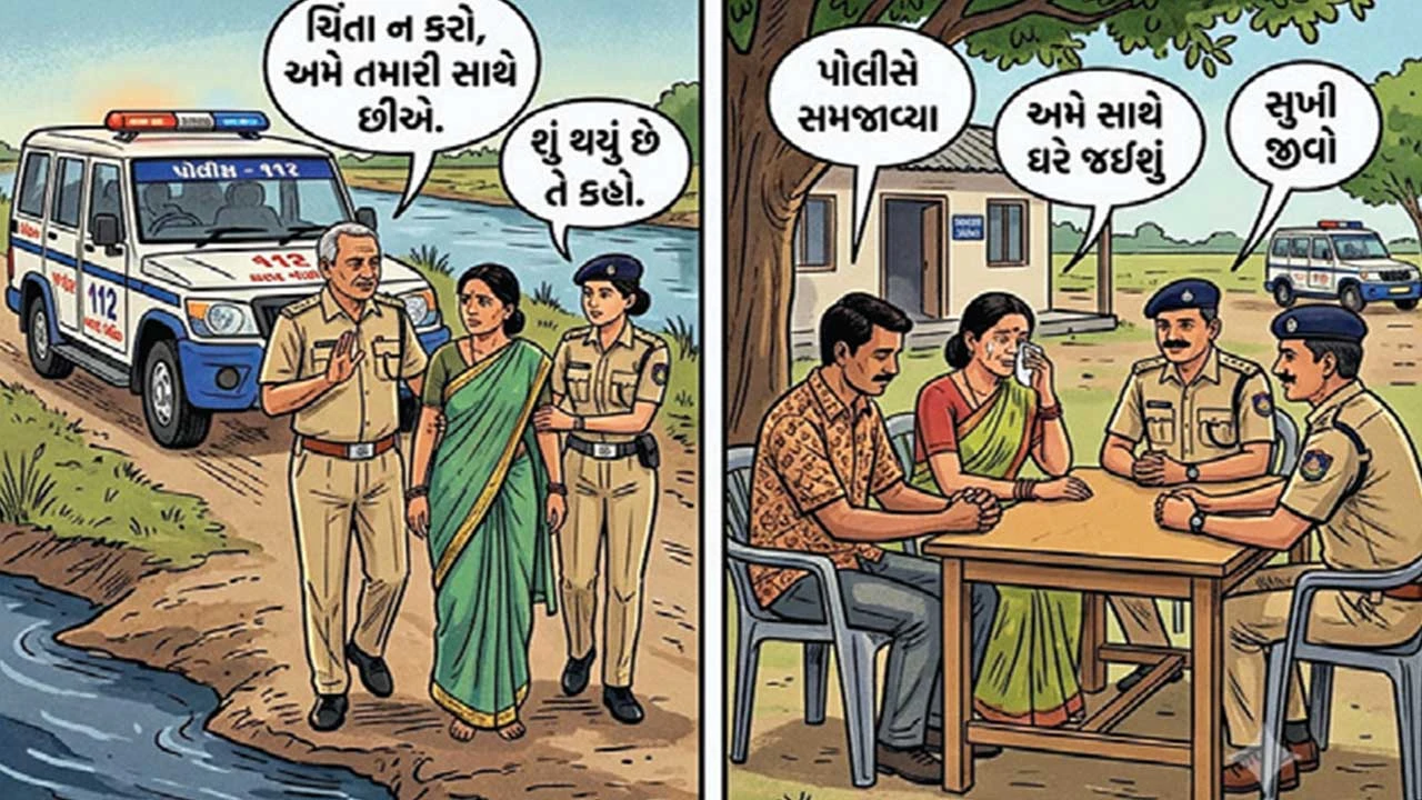 પતિ સાથે ઝઘડો થતા મહિલા આત્મહત્યા કરવા કેનાલ પર પહોંચી, 112 ટીમે બચાવ્યો જીવ