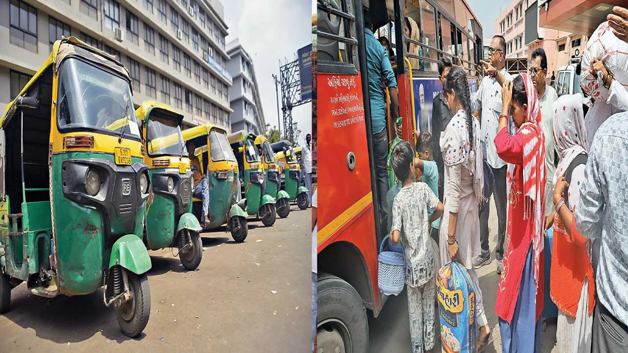 અમદાવાદમાં રિક્ષા-ટેક્સી ચાલકોની હડતાલ