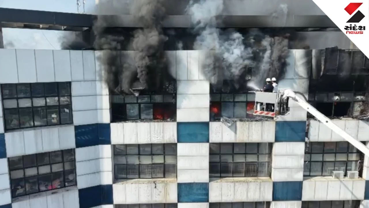 Surat Shyam Sangini Market Fire Remains Uncontrolled After 17 Hours