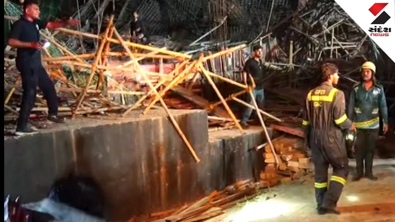 Gandhinagar Wall Collapse Live