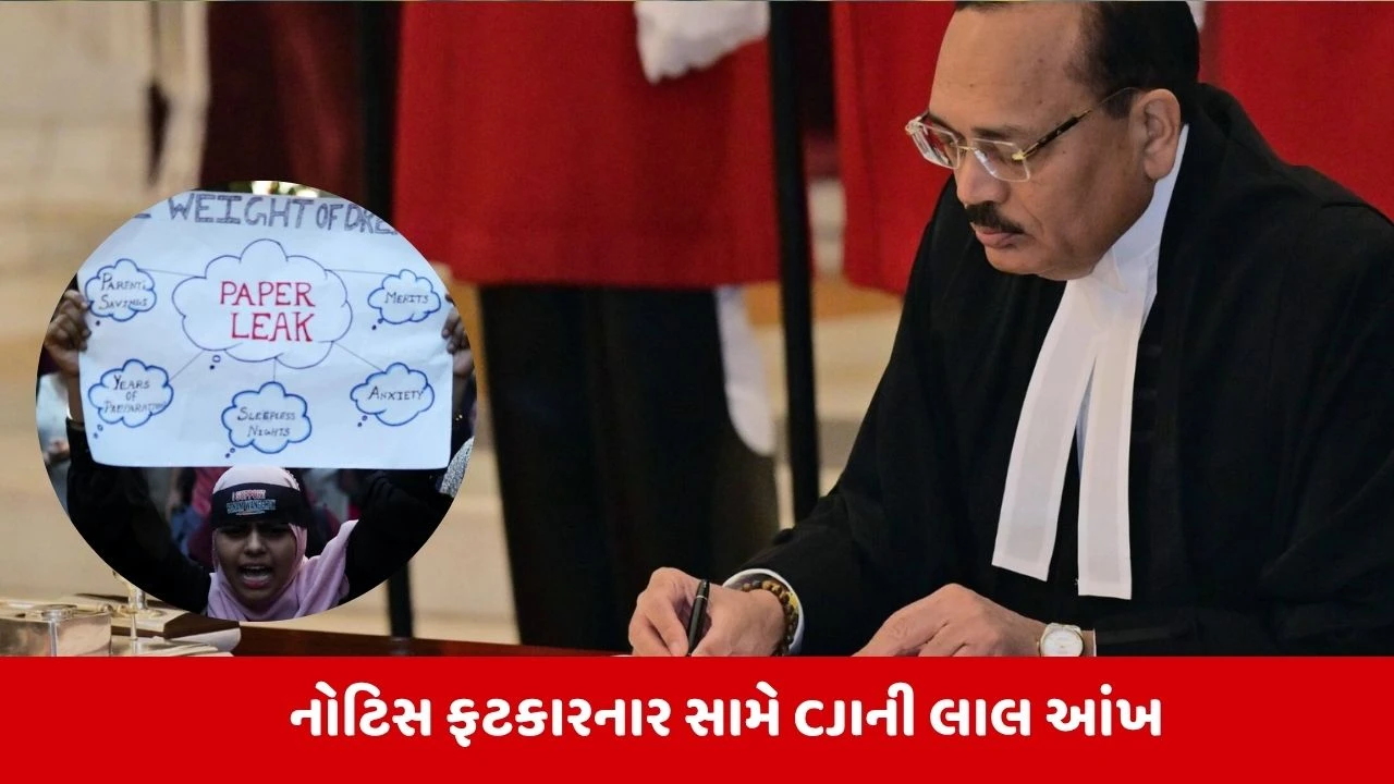 CJIનો લાલઘૂમ અંદાજ, પેપર લીક વિરોધ કરનાર વિદ્યાર્થીને 5 લાખની નોટિસ ફટકારનાર અધિકારી પાસે માંગ્યો ખુલાસો!