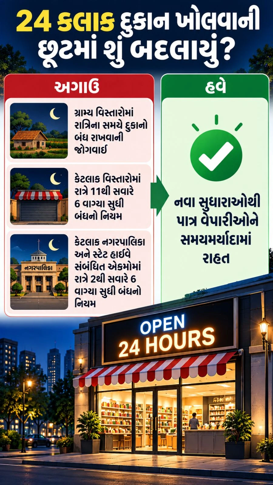Gujarat 24-Hour Shops: 12 Amendments in Five Laws Explained