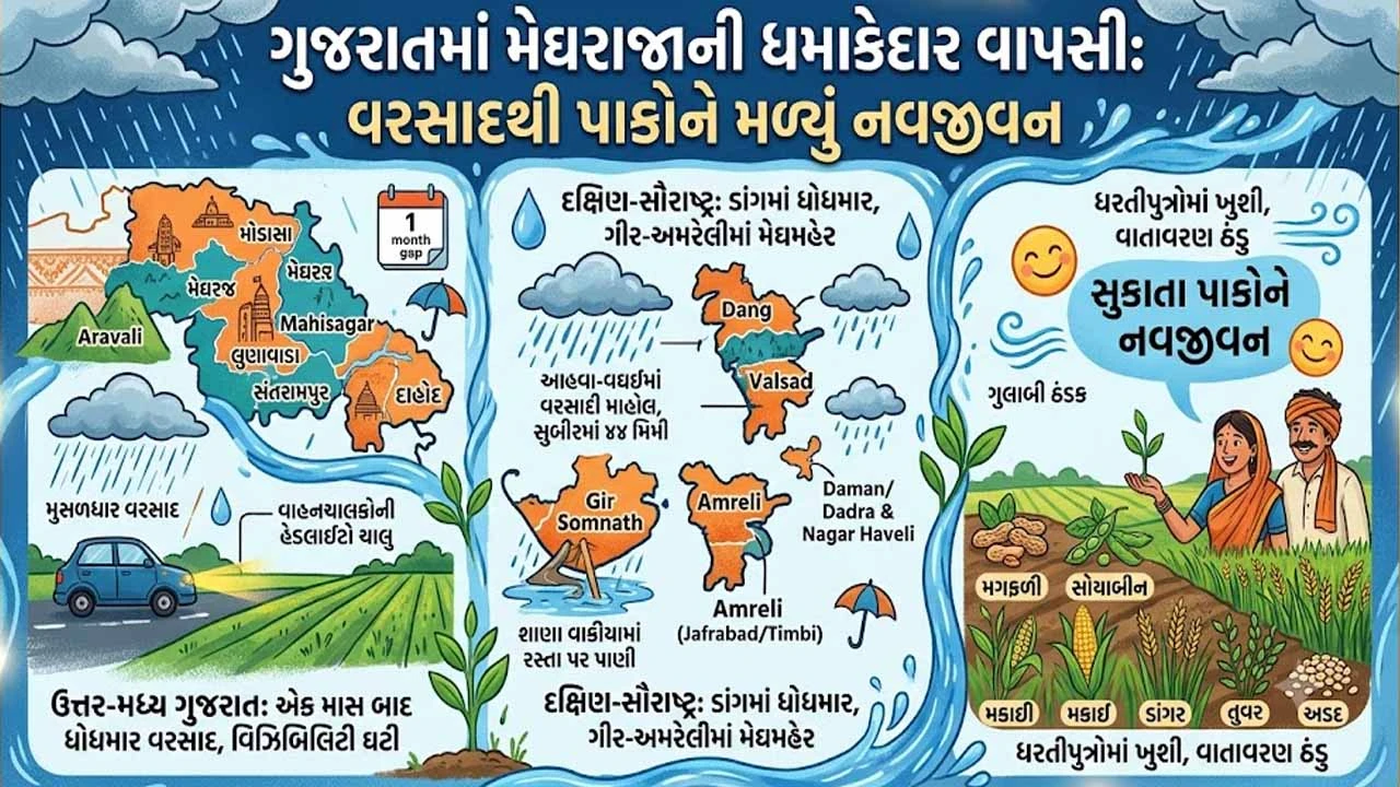 Rainy weather prevails in Gujarat