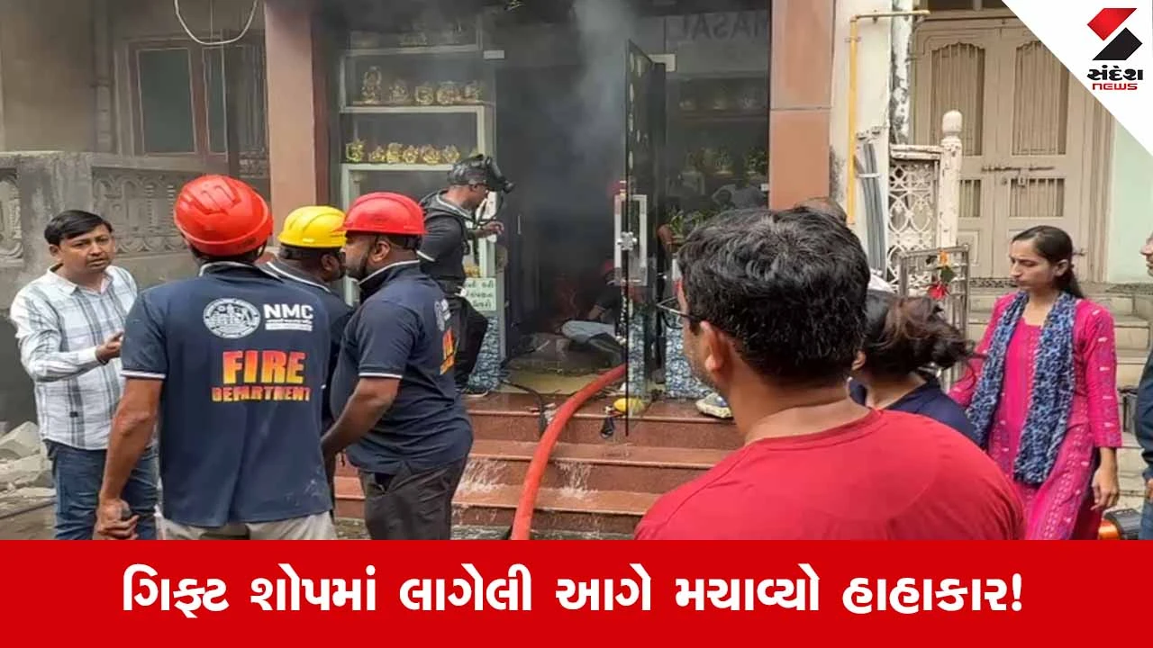 Navsariના ગોલવાડમાં ગિફ્ટ શોપમાં લાગી ભીષણ આગ, મોટાભાગનો સામાન બળીને થયો ખાખ