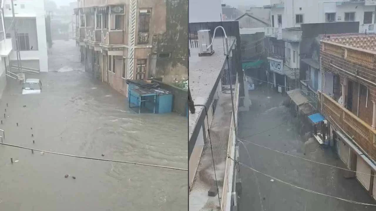 Rain in Kutch in a violent form