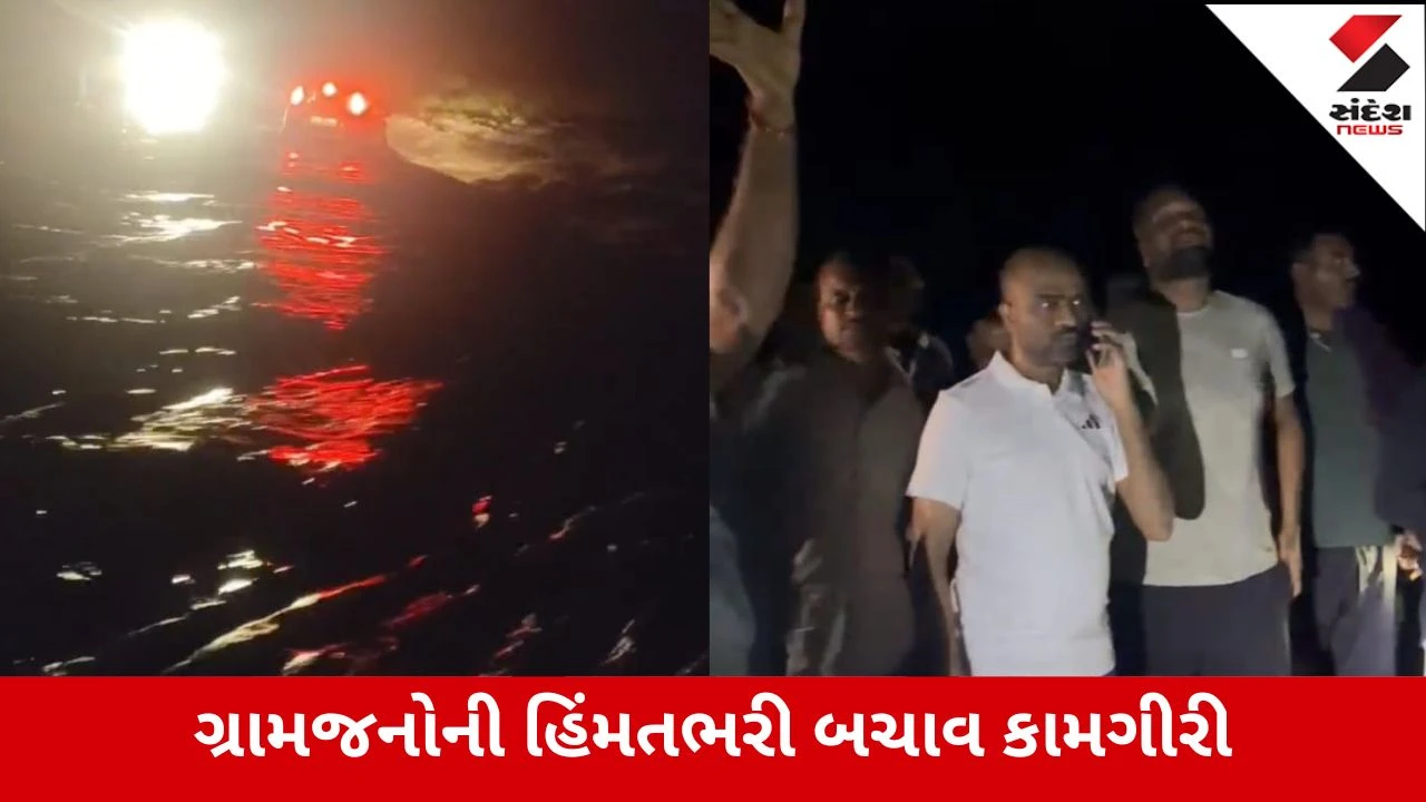 Bhavnagar : વલ્લભીપુરમાં ધસમસતા પાણીમાં ફોરવ્હીલ તણાઈ, ગ્રામજનોની બે કલાકની જહેમત બાદ કારચાલકનો આબાદ બચાવ