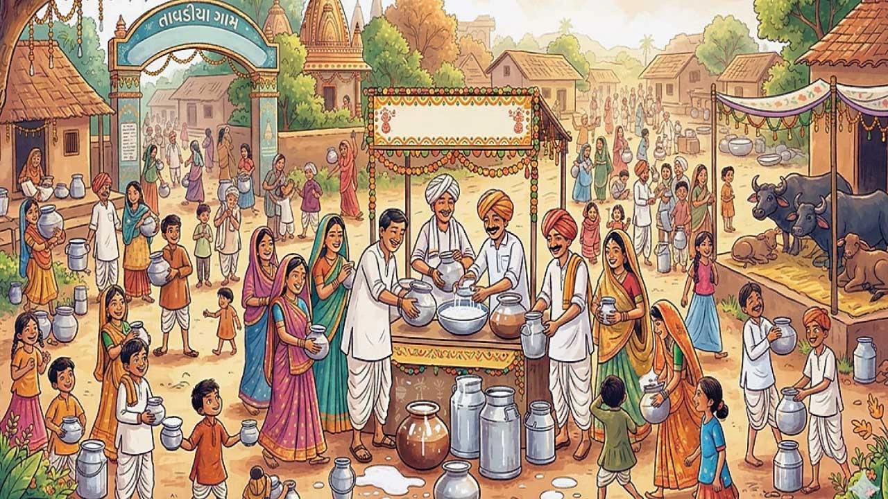 Mahesana :તાવડીયાના પશુ પાલકો ભાદરવા મહિનામાં દૂધ વેચાણ કરતા નથી