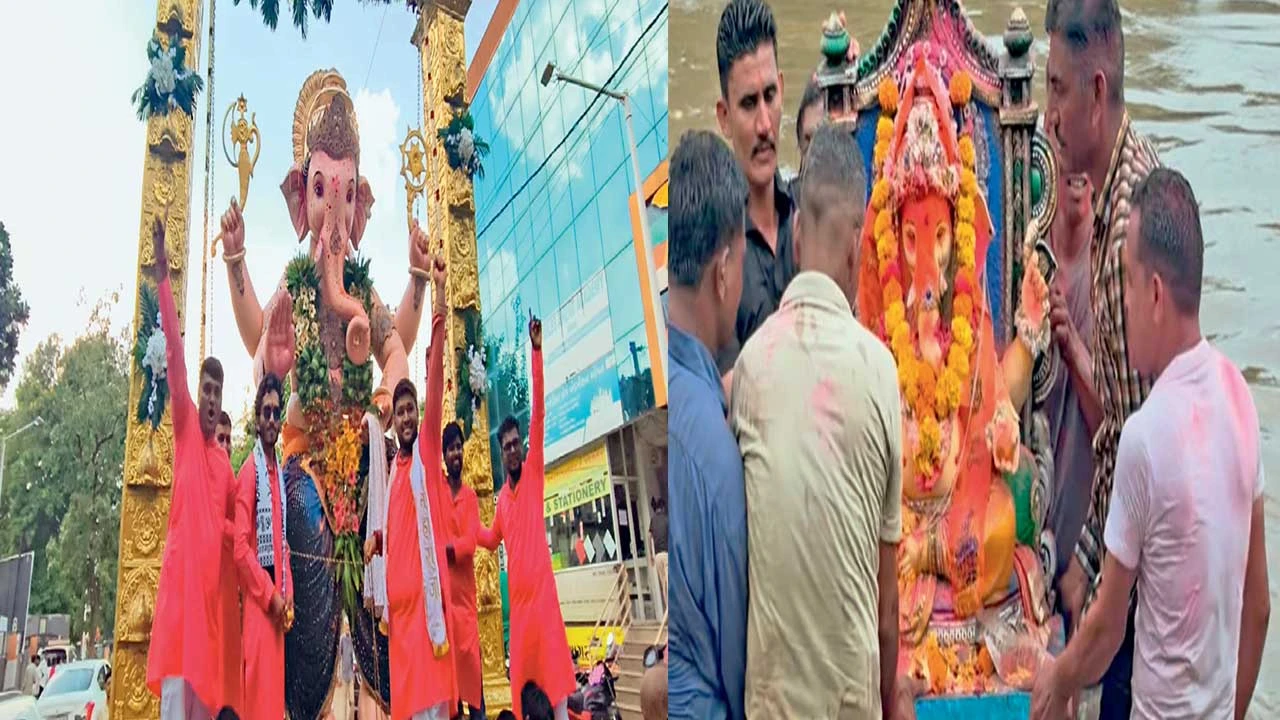 વિદ્યાનગરમાંથી વિધ્નહર્તા ગણેશજીની મૂર્તિઓનું ભાવભેર વિસર્જન
